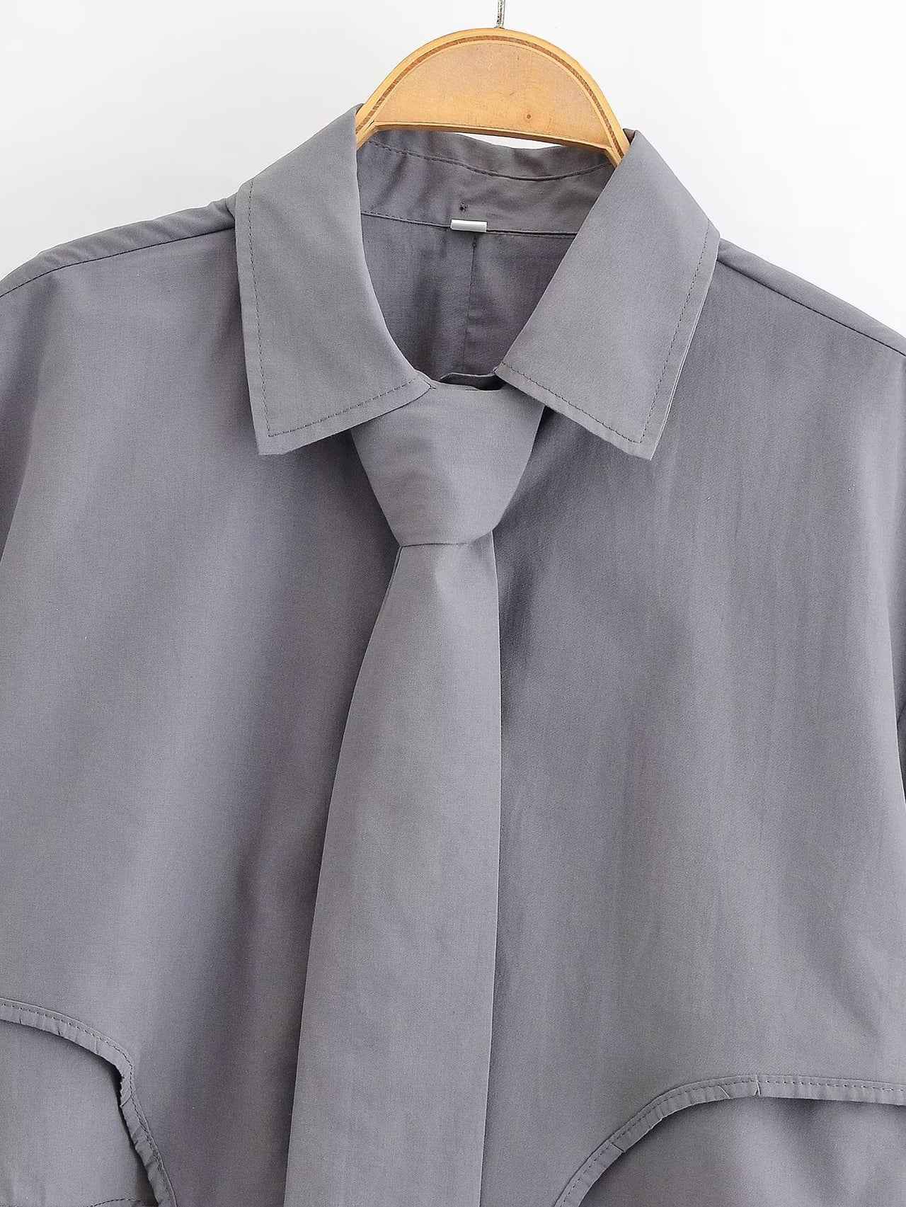 Fall Women’s Cool Short Shirt Tie Top – Casual & Trendy