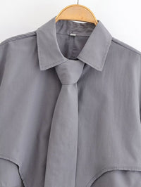 Fall Women’s Cool Short Shirt Tie Top – Casual & Trendy