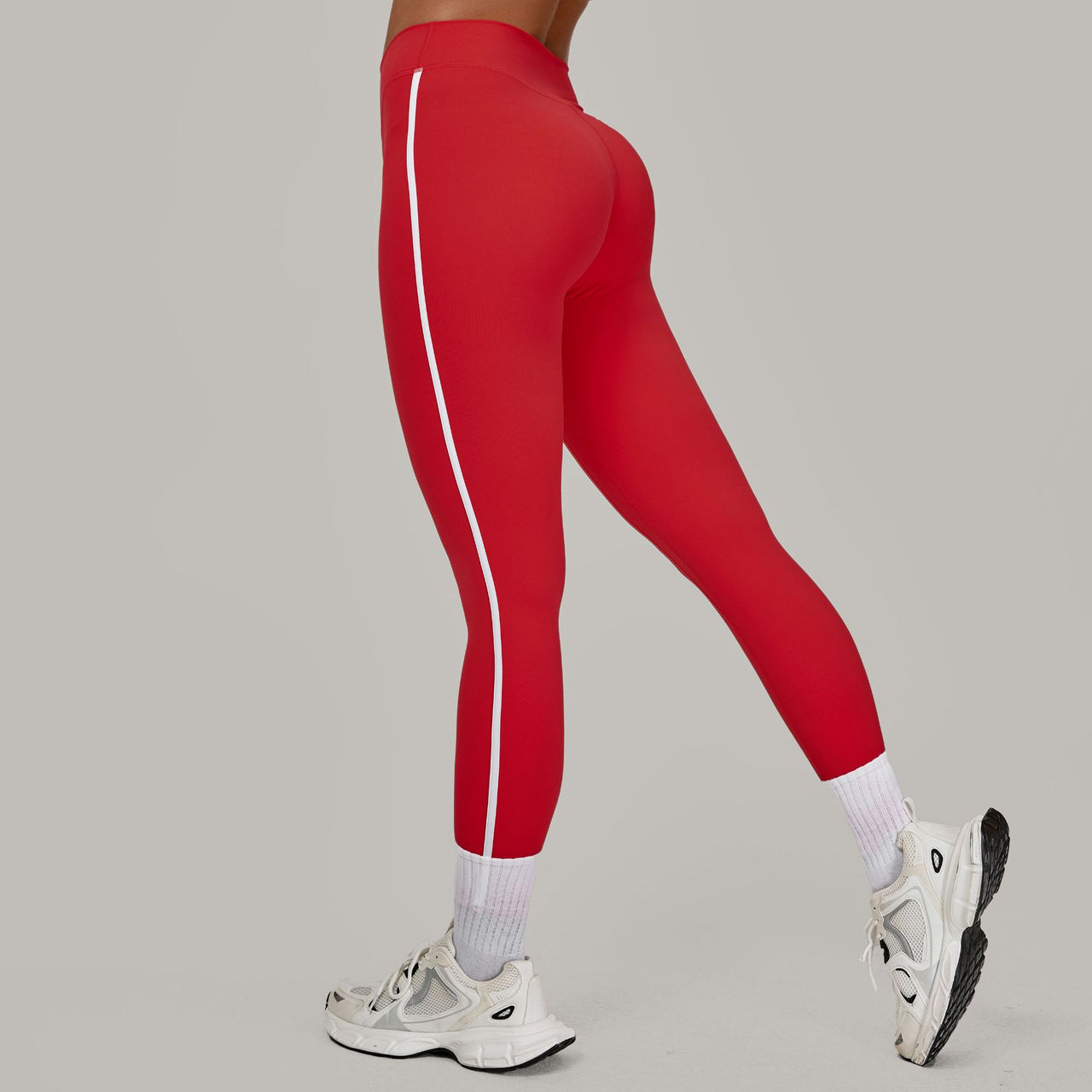 Color Contrast Patchwork Running Quick Drying Fitness Pants Breathable Outer Wear Tight Sports Pants High Waist Hip Lift Yoga Pants Women