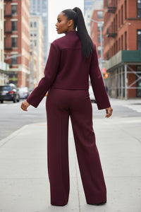 Women’s French Style Short Jacket – Stand Collar Long Sleeve - Modestly Vogue 