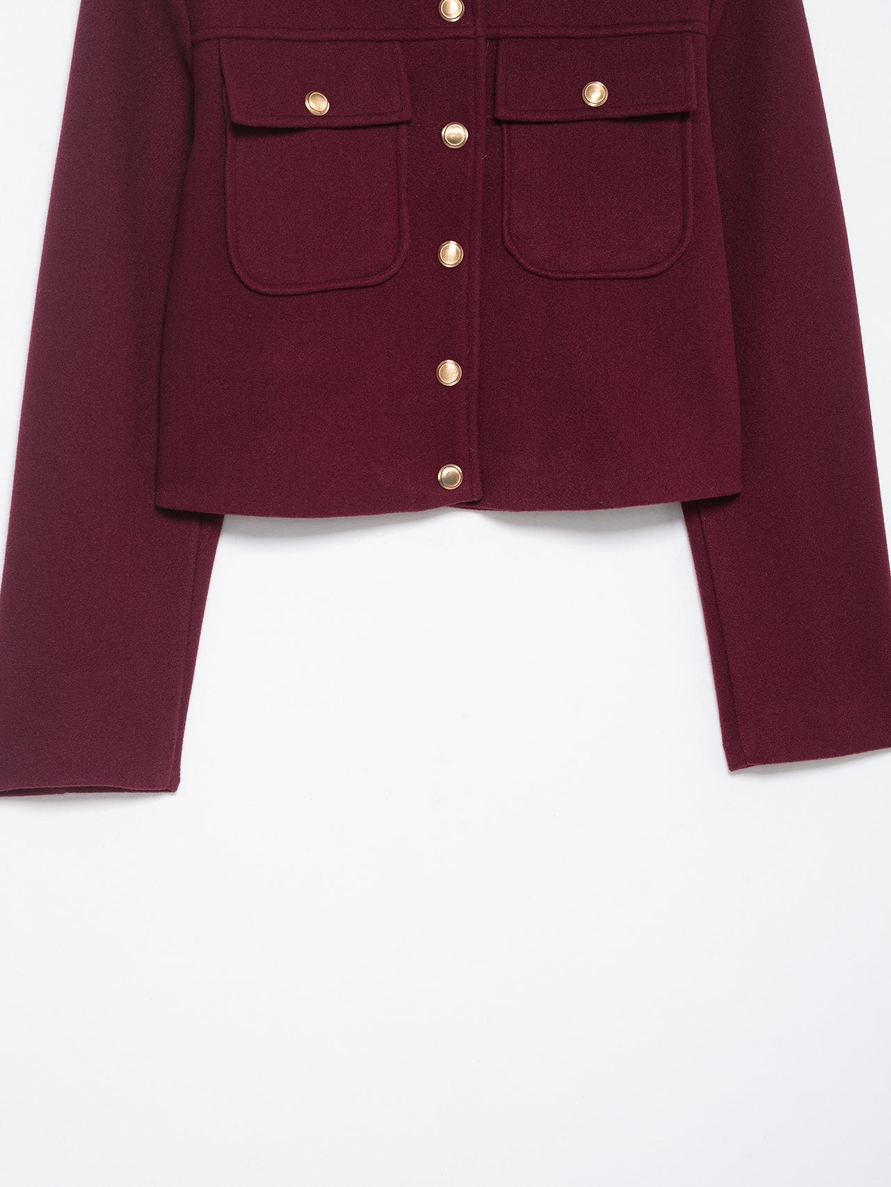 Women’s French Style Short Jacket – Stand Collar Long Sleeve - Modestly Vogue 