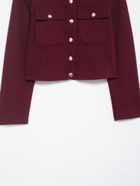 Women’s French Style Short Jacket – Stand Collar Long Sleeve - Modestly Vogue 