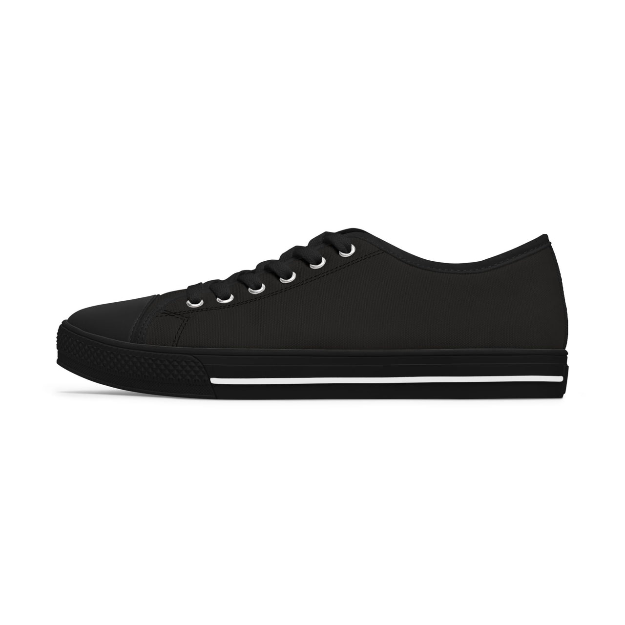 Black Low Top Sneakers — "Hijabi Energy" Muslimah Streetwear Classic Women's Canvas Trainers
