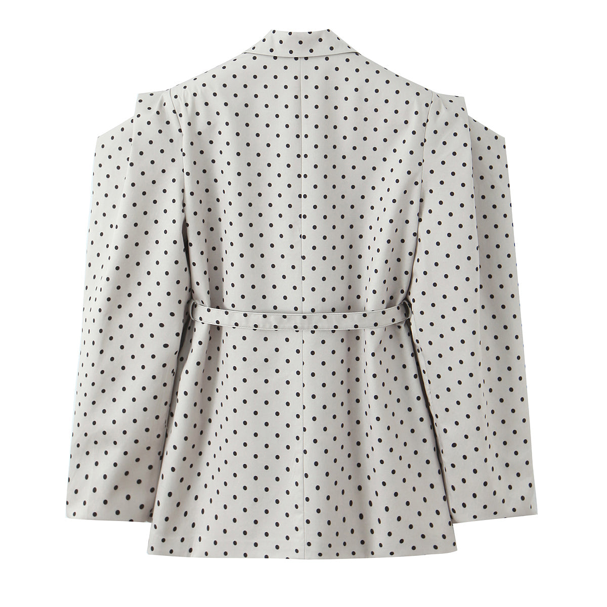 Women Clothing Winter Commuting Polka Dot Irregular Asymmetric Sleeve Blazer - Modestly Vogue 
