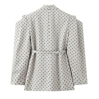 Women Clothing Winter Commuting Polka Dot Irregular Asymmetric Sleeve Blazer - Modestly Vogue 