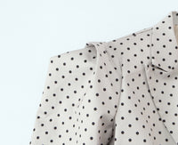 Women Clothing Winter Commuting Polka Dot Irregular Asymmetric Sleeve Blazer - Modestly Vogue 
