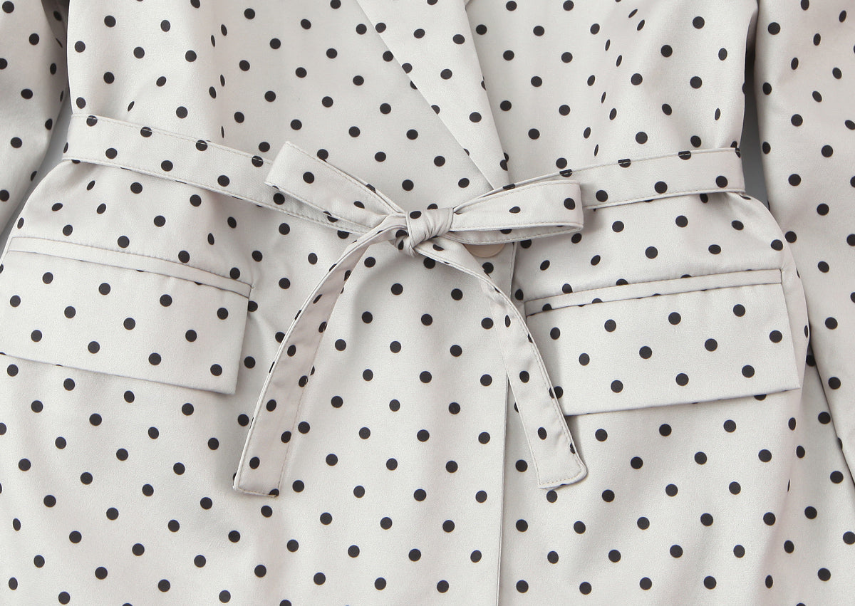 Women Clothing Winter Commuting Polka Dot Irregular Asymmetric Sleeve Blazer - Modestly Vogue 