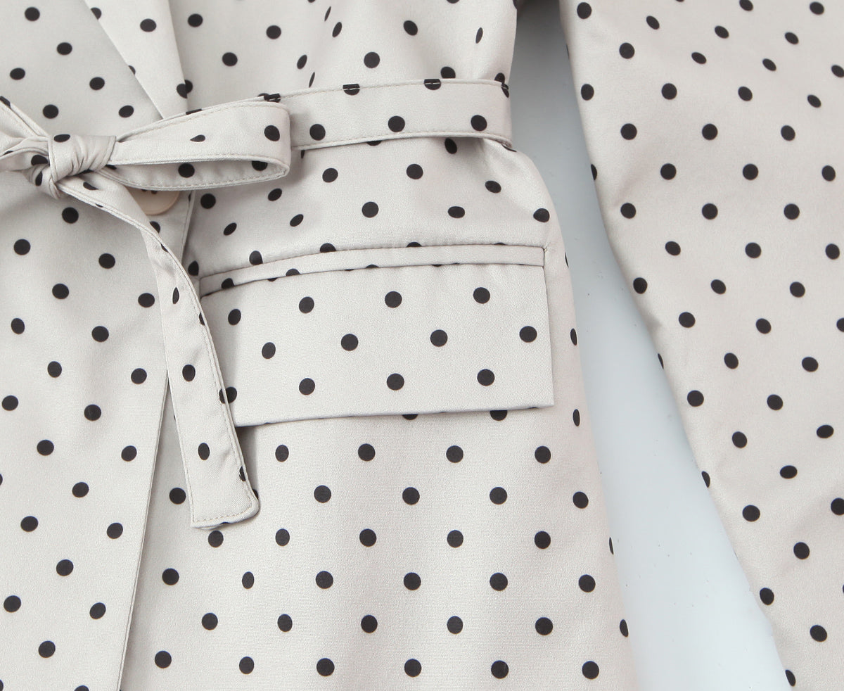 Women Clothing Winter Commuting Polka Dot Irregular Asymmetric Sleeve Blazer - Modestly Vogue 