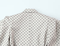 Women Clothing Winter Commuting Polka Dot Irregular Asymmetric Sleeve Blazer - Modestly Vogue 