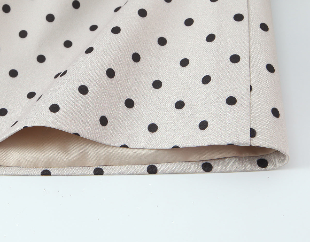 Women Clothing Winter Commuting Polka Dot Irregular Asymmetric Sleeve Blazer - Modestly Vogue 