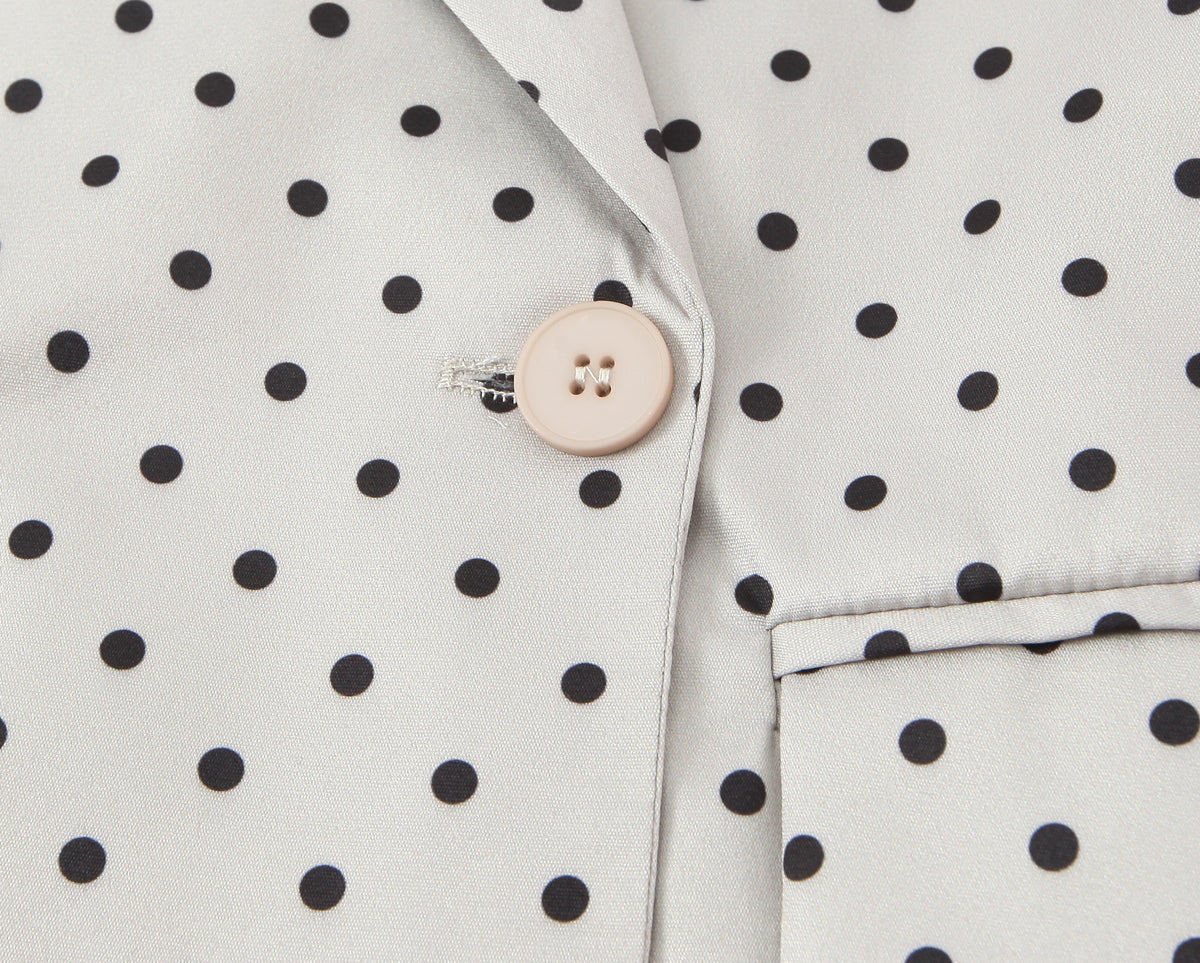 Women Clothing Winter Commuting Polka Dot Irregular Asymmetric Sleeve Blazer - Modestly Vogue 