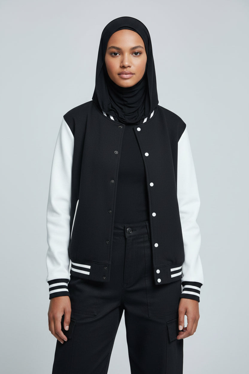 Letterman Jacket — Unapologetic Hijabi" Graphic Varsity Jacket