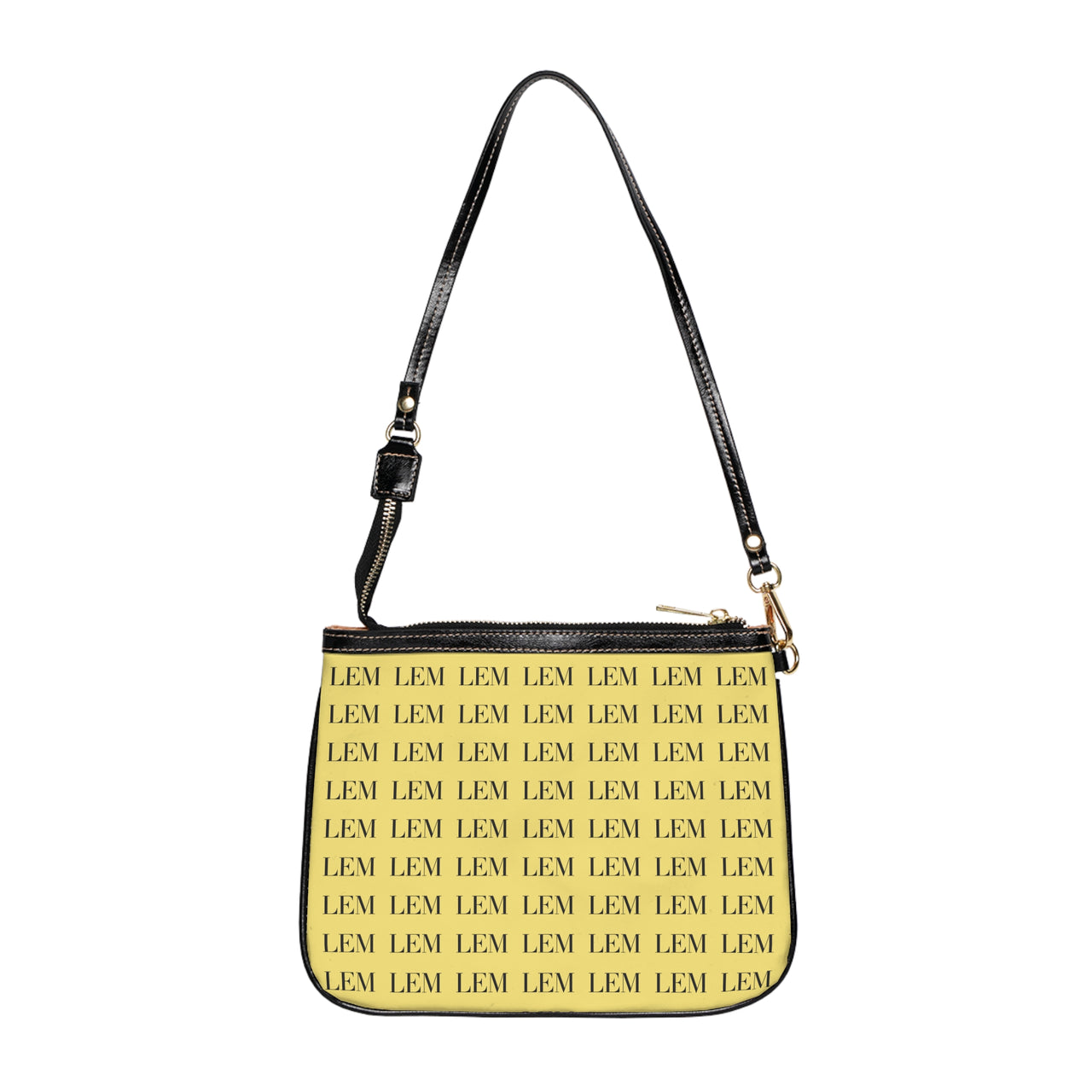 LEM Signature Monogram Mini Shoulder Bag — Butter Yellow & Black LEM Pattern - Modestly Vogue 