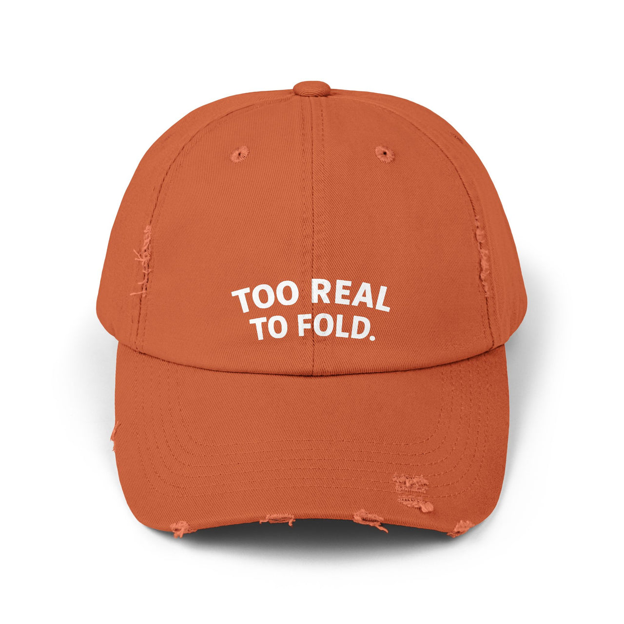 Modest Mindset Distressed Cap - "Too Real to Fold" Statement Baseball Hat - Modestly Vogue 