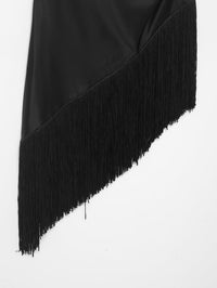 Women Clothing Summer All Matching Sleeveless Irregular Asymmetric Tassel Top - Modestly Vogue 