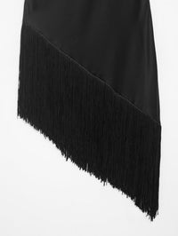 Women Clothing Summer All Matching Sleeveless Irregular Asymmetric Tassel Top - Modestly Vogue 
