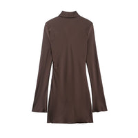 Early Spring Women Clothing Elegant Silk Satin Texture Scarf Dress - Modestly Vogue 