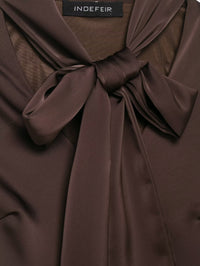 Early Spring Women Clothing Elegant Silk Satin Texture Scarf Dress - Modestly Vogue 