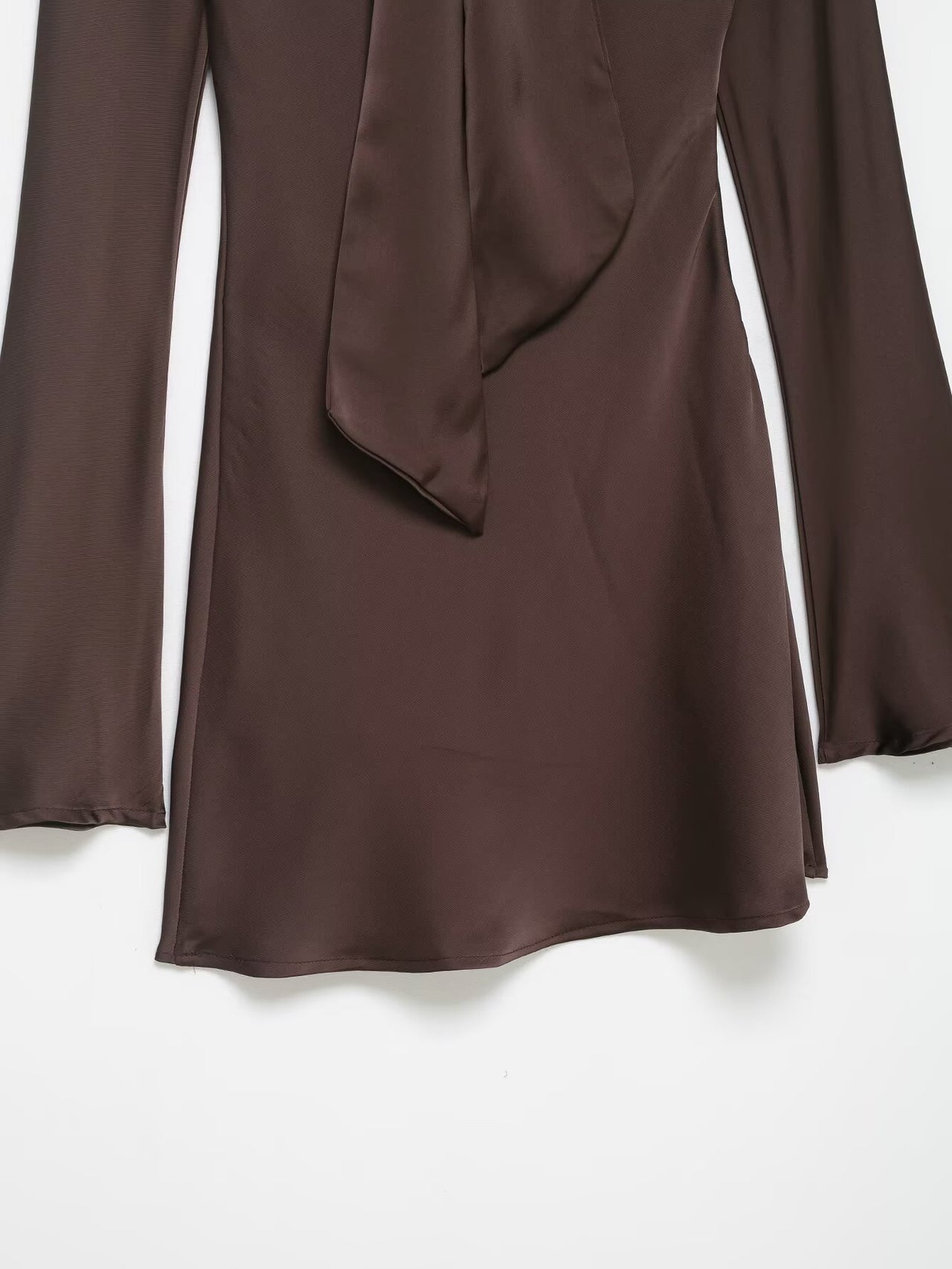Early Spring Women Clothing Elegant Silk Satin Texture Scarf Dress - Modestly Vogue 