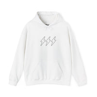 White Signature Hijabi Energy™  Hoodie — Bold Gold Script Hooded Sweatshirt