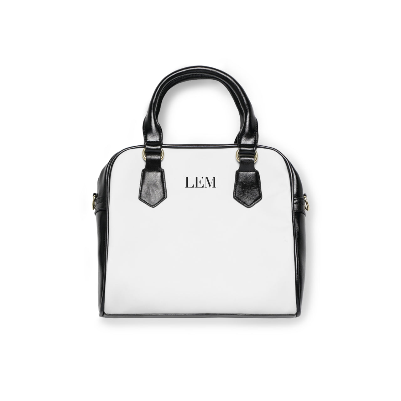 LEM Black Signature Satchel Shoulder Handbag — Classic Black & White Tote - Modestly Vogue 