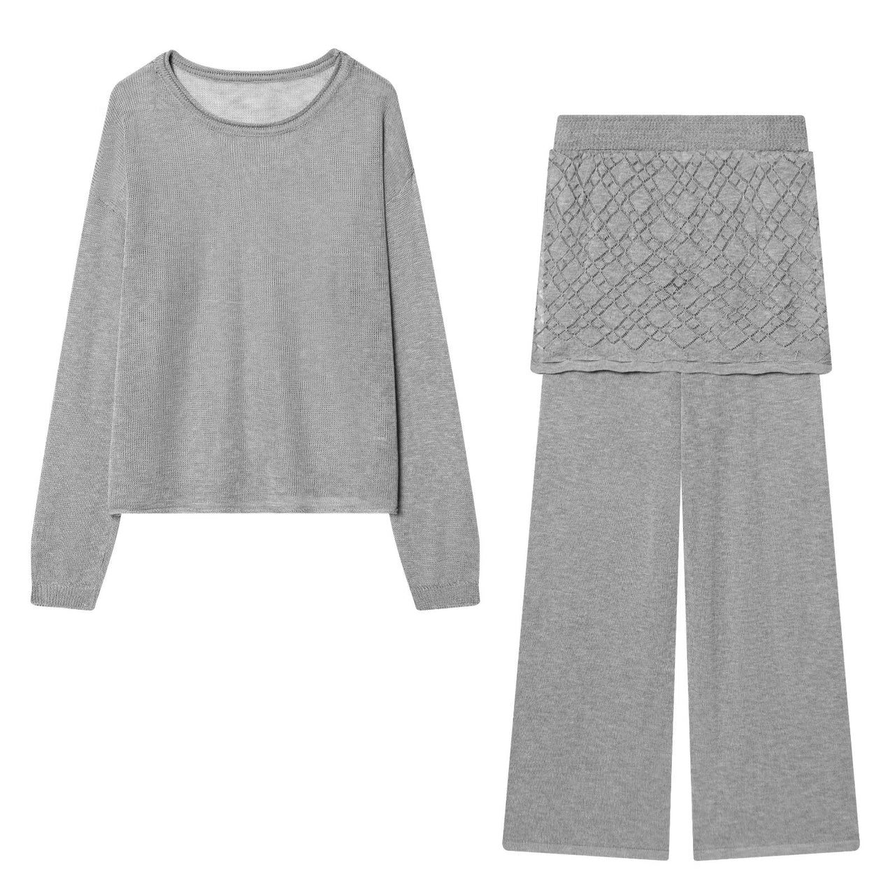 Ice Linen Top Culottes Two Piece Pant Set - Modestly Vogue 