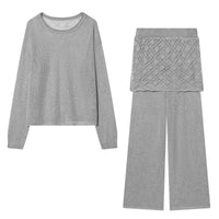 Ice Linen Top Culottes Two Piece Pant Set - Modestly Vogue 
