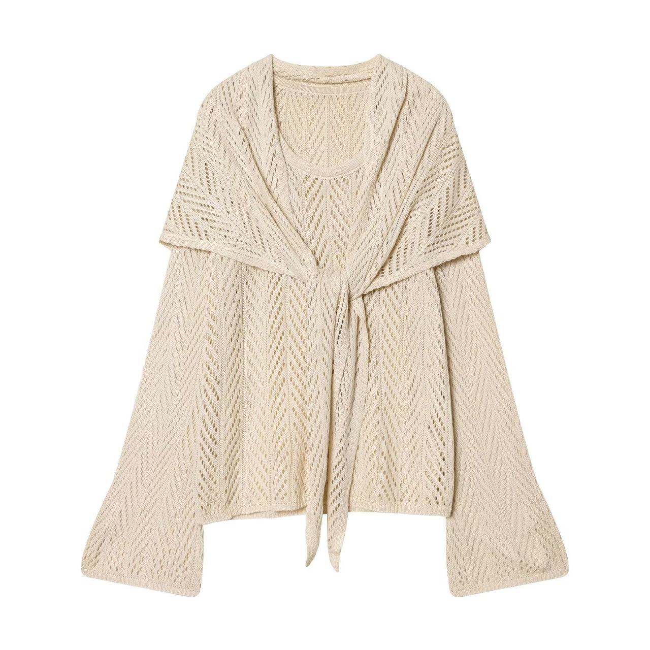 Women Clothing Spring Casual Simple Shawl Skirt Three Piece Sets - Modestly Vogue 