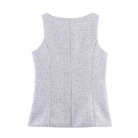 Women Clothing Summer Classic Commuting Elegant Sleeveless Vest Wide Leg Pants Two Piece Sets - Modestly Vogue 