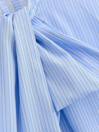 Women Clothing Top Product Casual Sleeveless Striped Bow Shirt - Modestly Vogue 