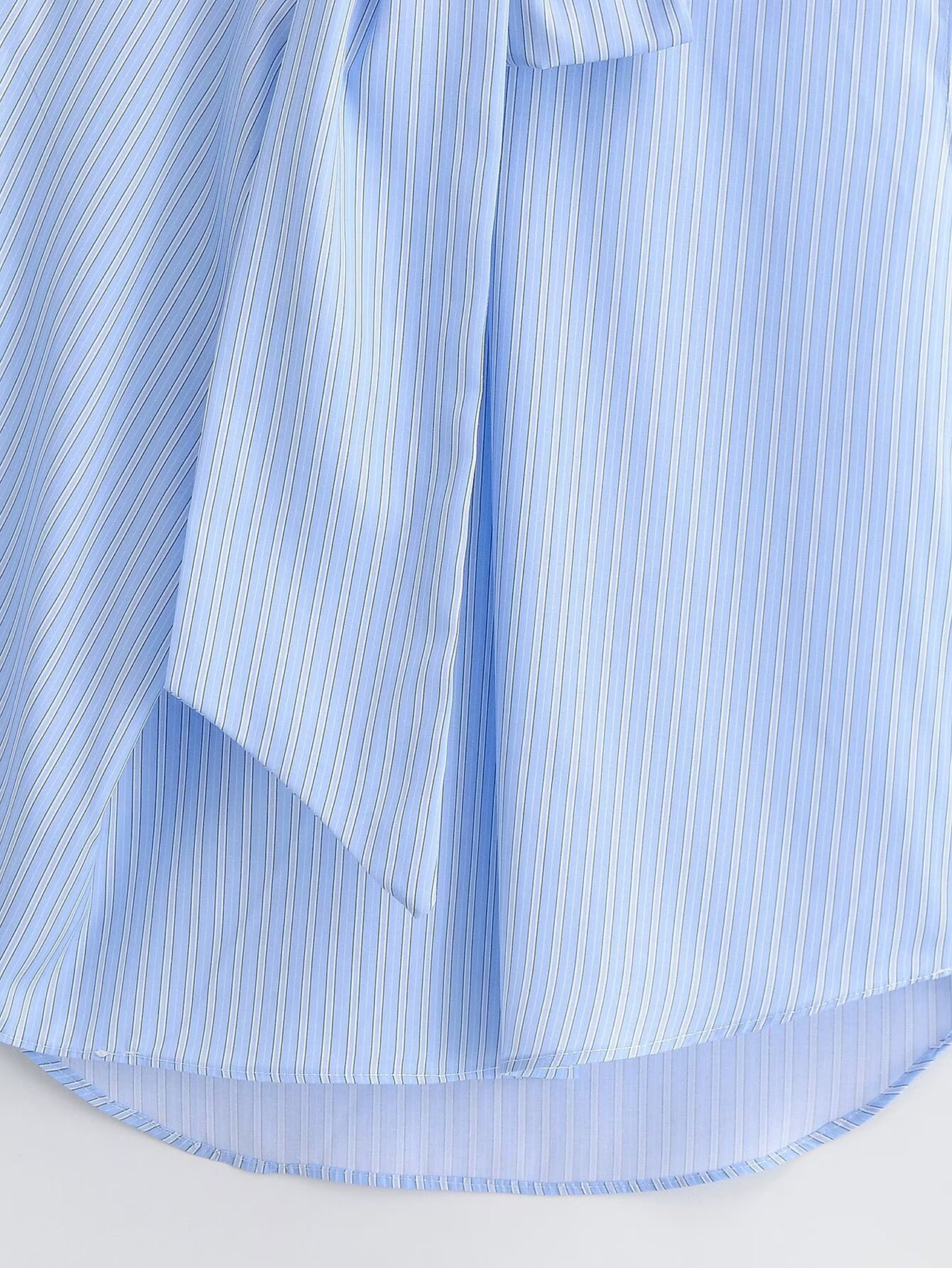 Women Clothing Top Product Casual Sleeveless Striped Bow Shirt - Modestly Vogue 