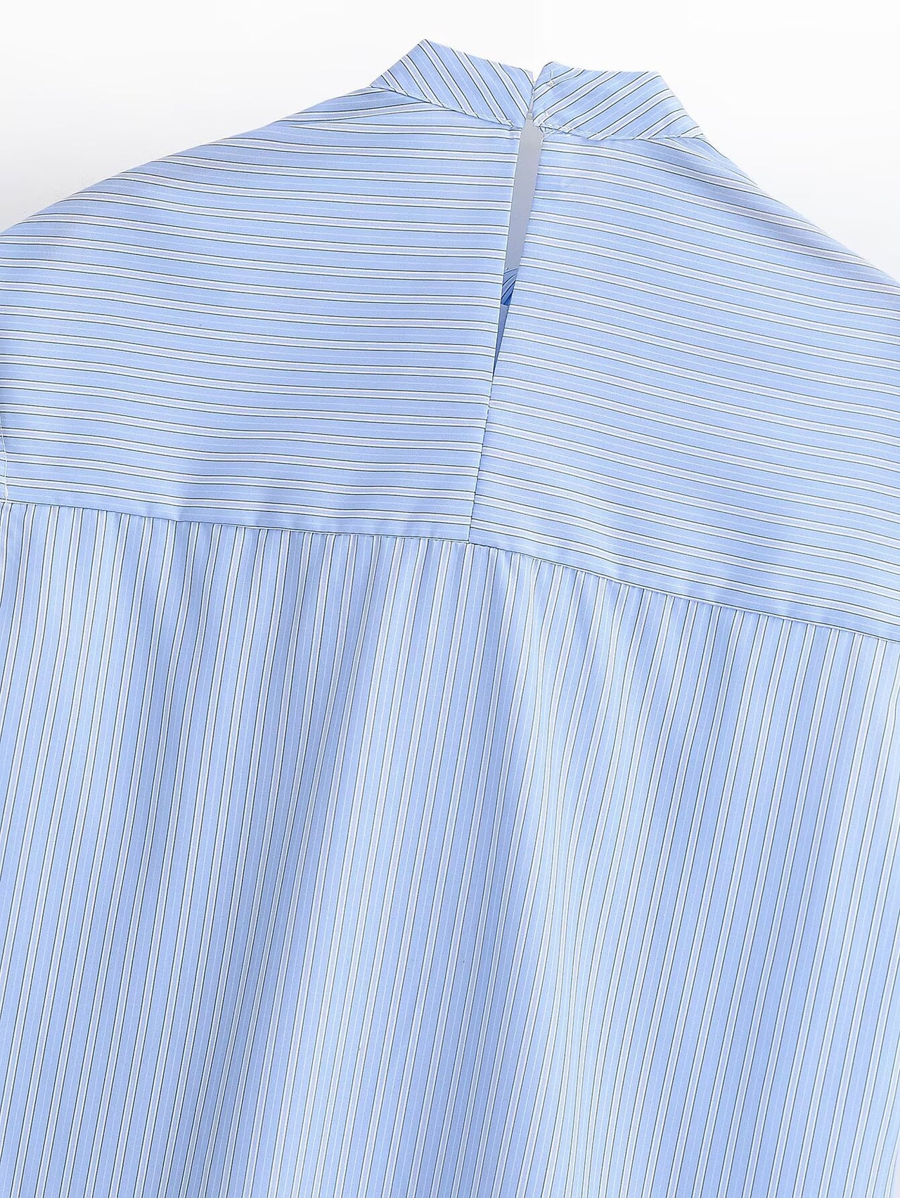 Women Clothing Top Product Casual Sleeveless Striped Bow Shirt - Modestly Vogue 