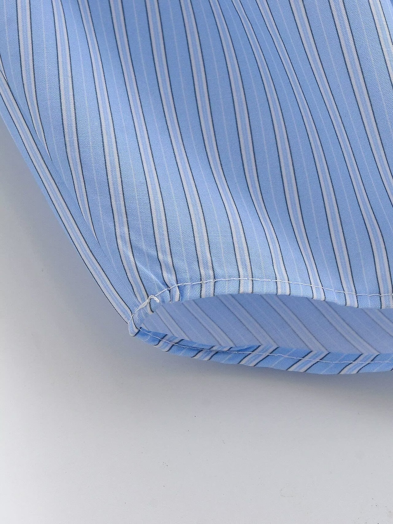 Women Clothing Top Product Casual Sleeveless Striped Bow Shirt - Modestly Vogue 