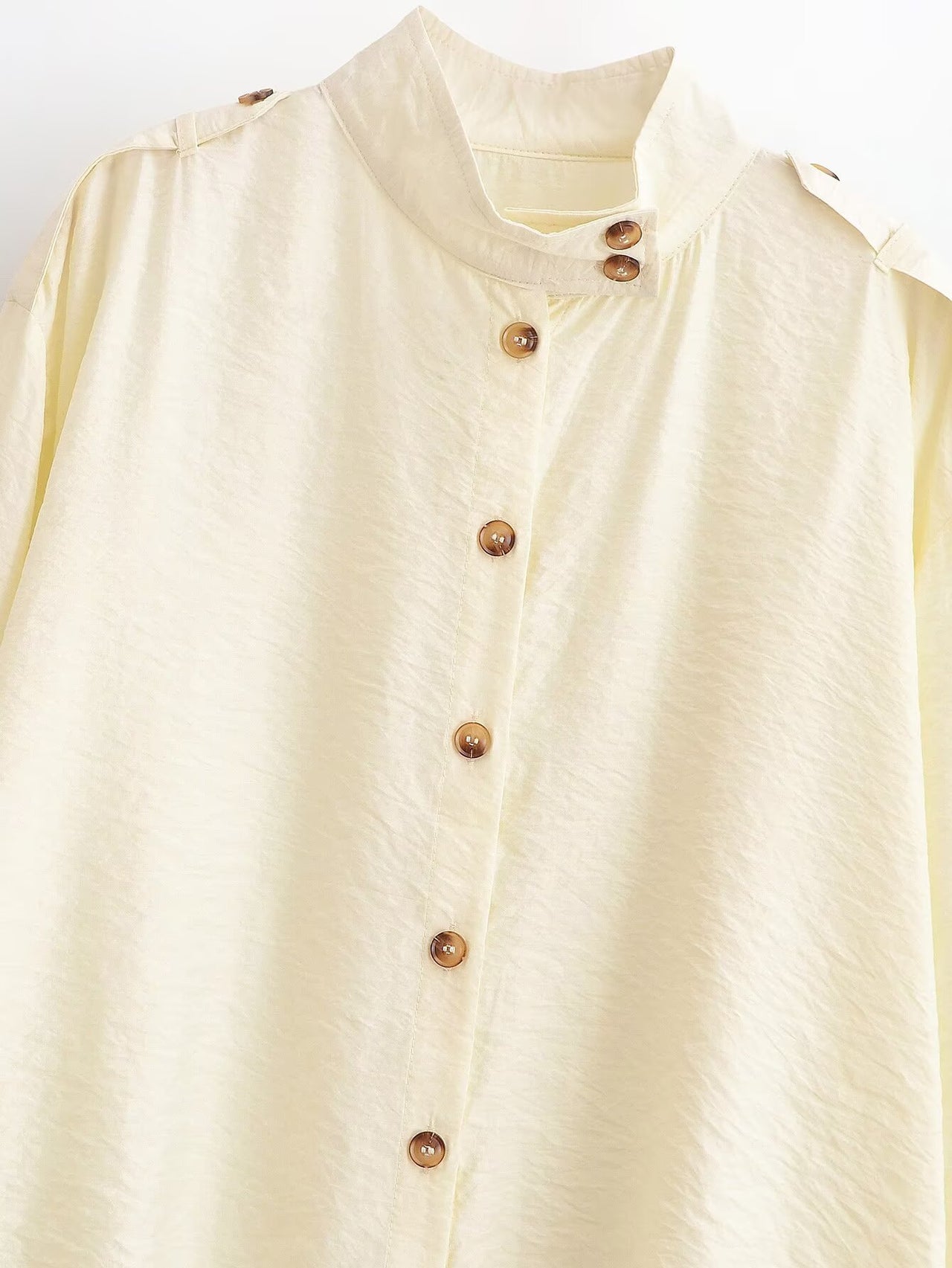 Women Clothing Top Product Simple Stand Collar Shirt - Modestly Vogue 
