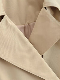 Women Clothing Summer Street Belt Padded Shoulder Wind Breaker - Modestly Vogue 