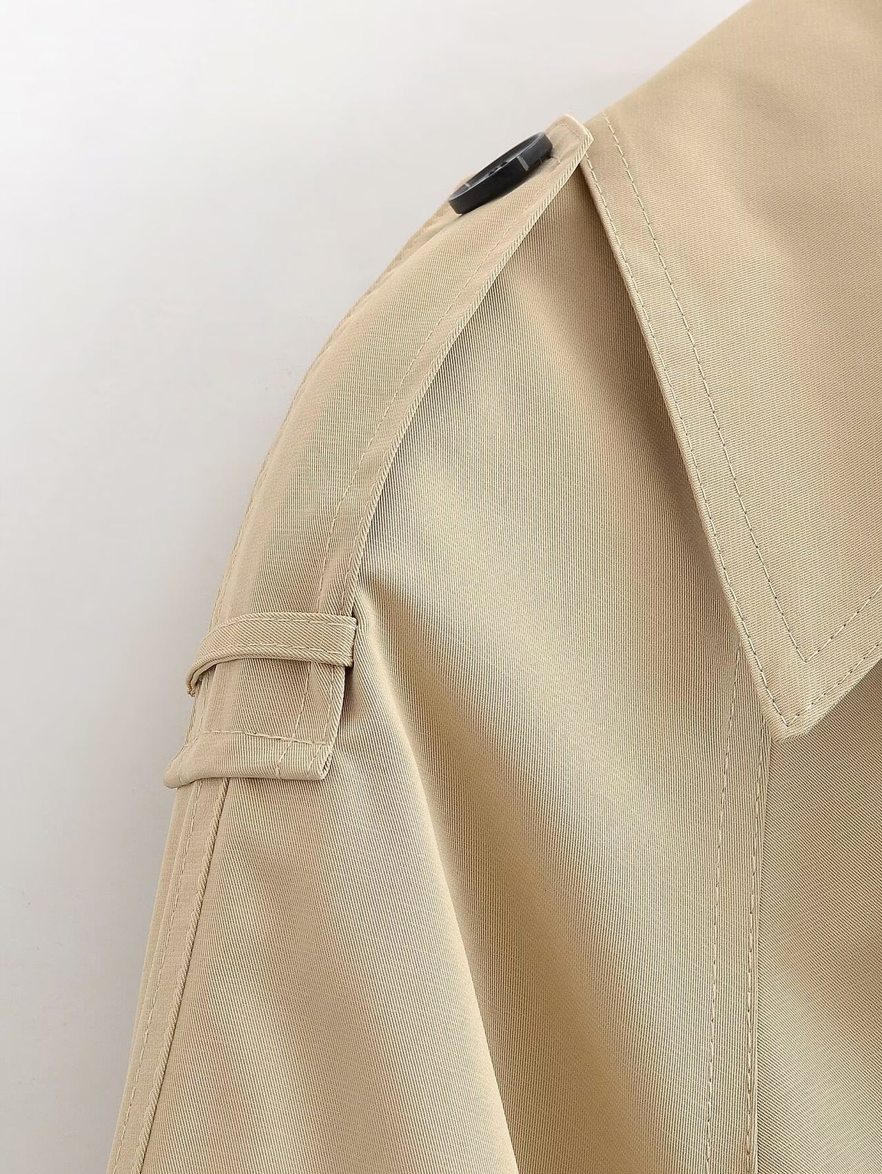 Women Clothing Summer Street Belt Padded Shoulder Wind Breaker - Modestly Vogue 