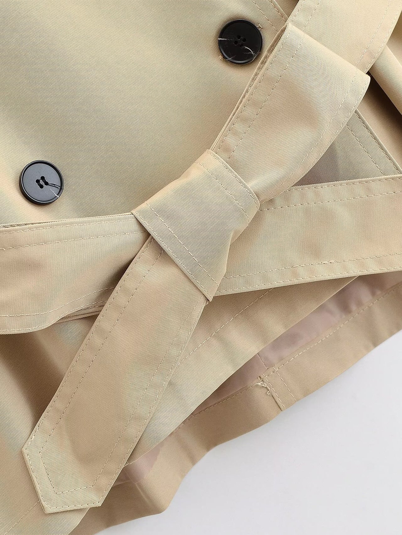 Women Clothing Summer Street Belt Padded Shoulder Wind Breaker - Modestly Vogue 