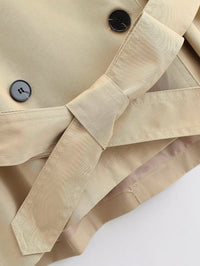 Women Clothing Summer Street Belt Padded Shoulder Wind Breaker - Modestly Vogue 