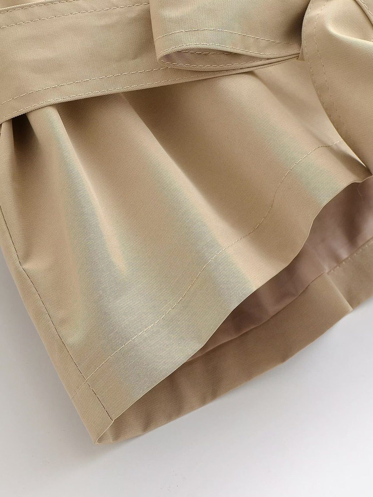 Women Clothing Summer Street Belt Padded Shoulder Wind Breaker - Modestly Vogue 