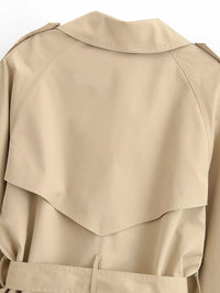 Women Clothing Summer Street Belt Padded Shoulder Wind Breaker - Modestly Vogue 