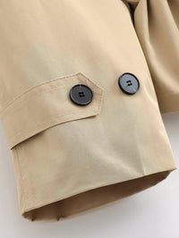 Women Clothing Summer Street Belt Padded Shoulder Wind Breaker - Modestly Vogue 