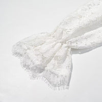 Lace Design Top Mid Length Skirt Set Chic Long Sleeve Shirtdress - Modestly Vogue 