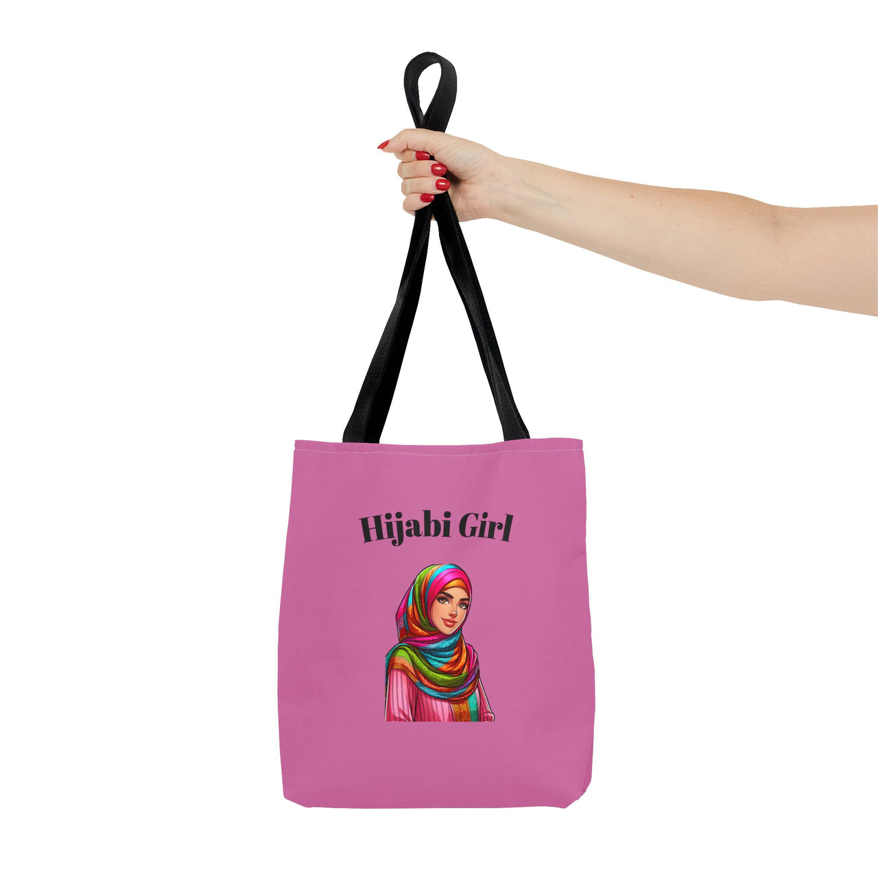 Colorful Hijabi Girl Tote Bag - Stylish and Functional for Every Occasion PINK - Modestly Vogue 