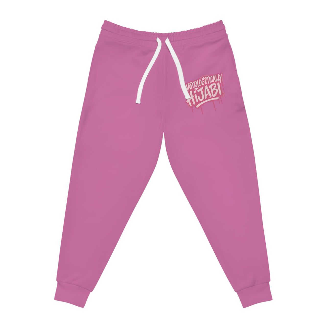 Athletic Joggers — Pink "Unapologetically Hijabi" Graphic Streetwear Sweatpants