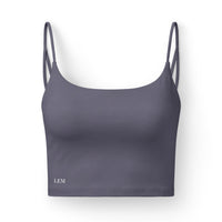LEM Grey Luxe Women's Stretch Bralette — Seamless Strappy Crop Top - Modestly Vogue 
