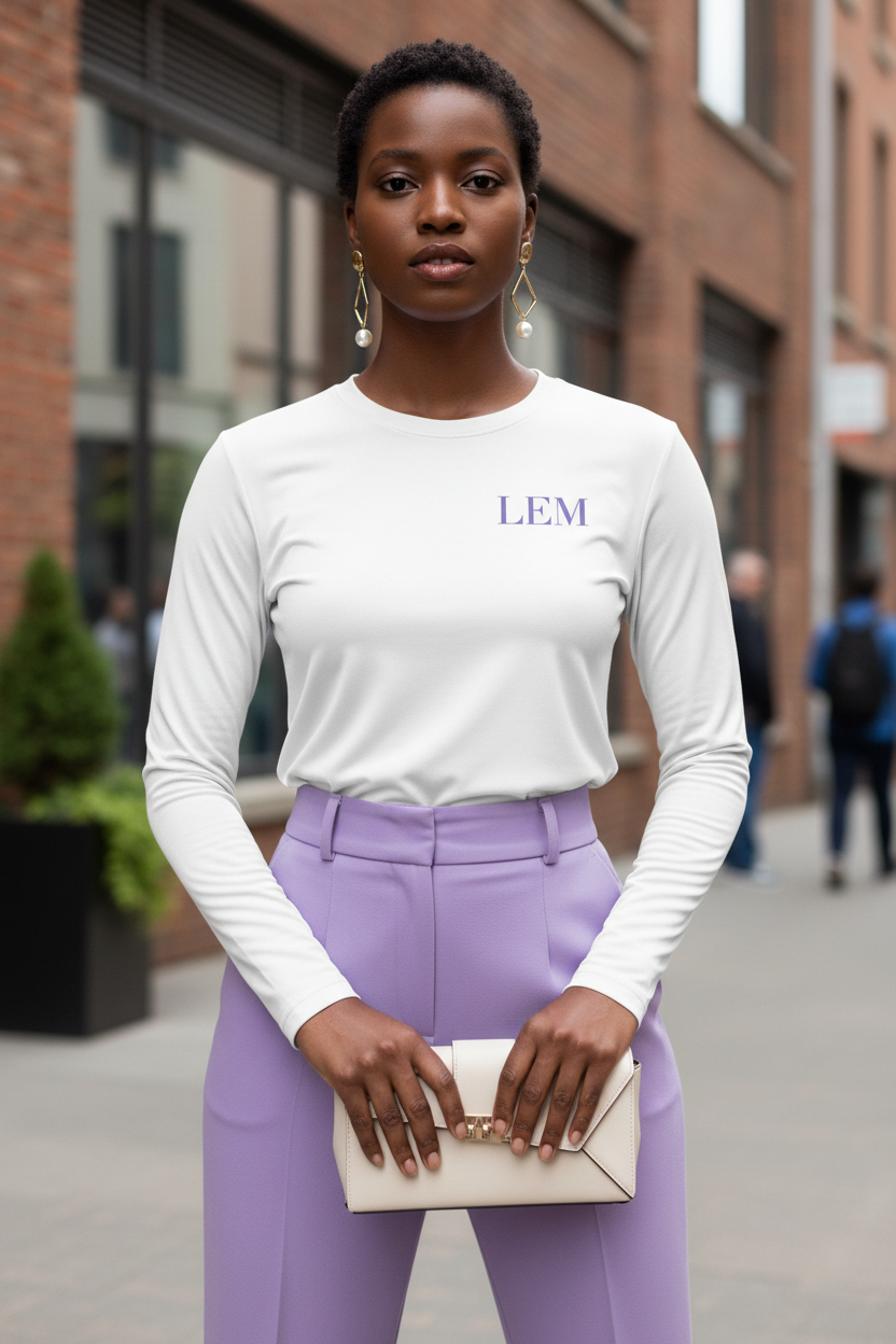 'LEM' Essential Edit Long Sleeve Tee | Violet Veil - Modestly Vogue 
