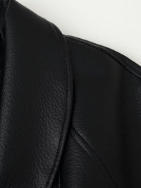 Women Clothing Fashionable All Match Design Matching Belt Leather Coat