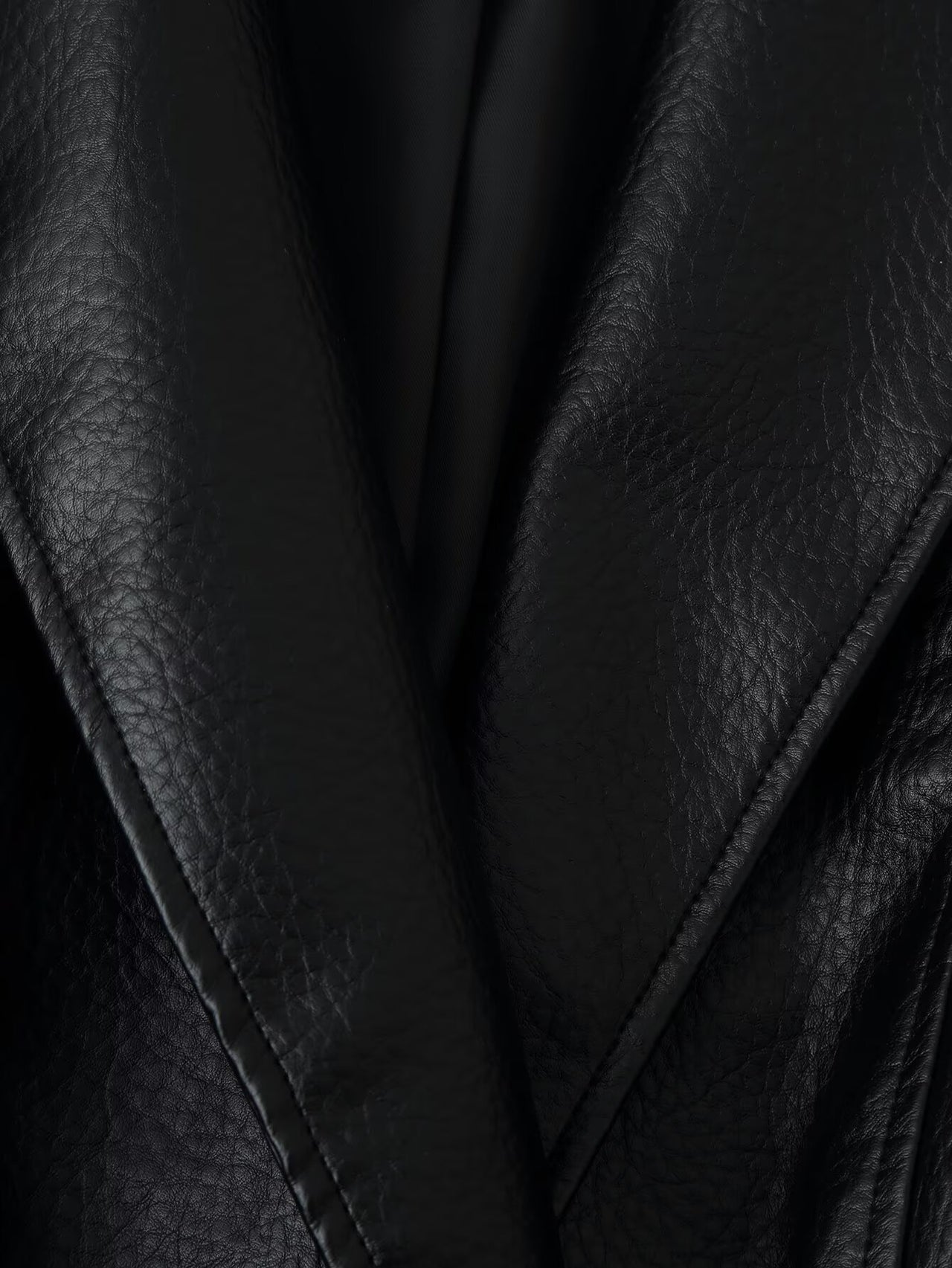 Women Clothing Fashionable All Match Design Matching Belt Leather Coat