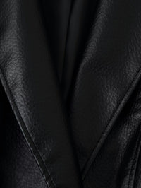 Women Clothing Fashionable All Match Design Matching Belt Leather Coat