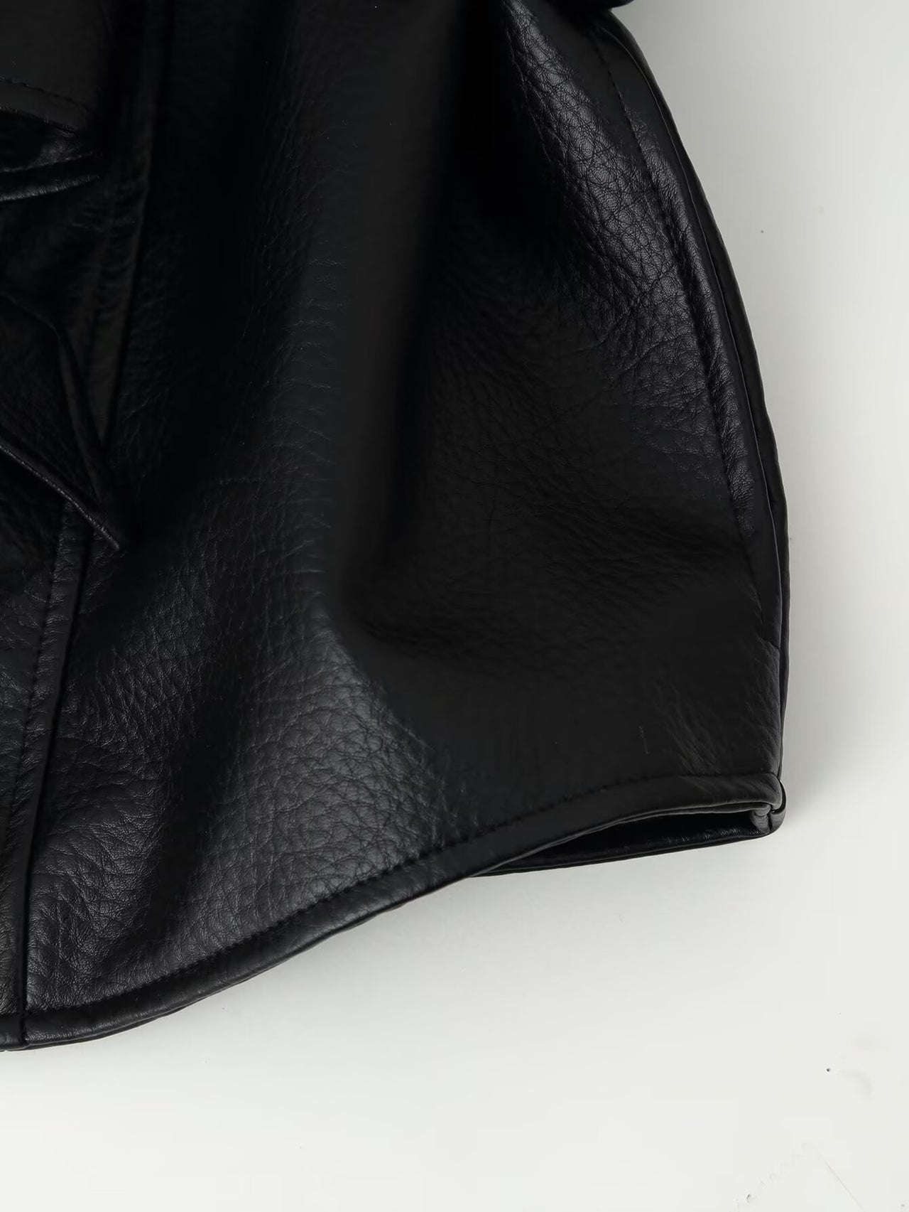 Women Clothing Fashionable All Match Design Matching Belt Leather Coat